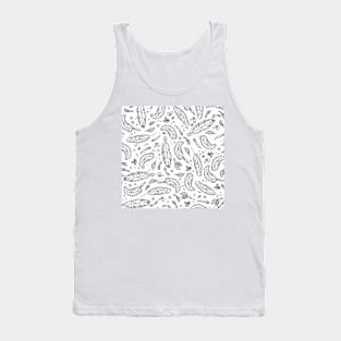 BW Feathers Pattern Tank Top